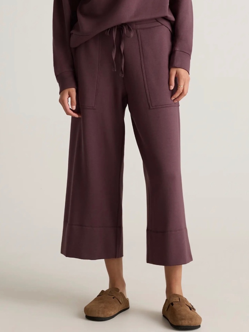 Quince super soft cropped fleece pants, xl